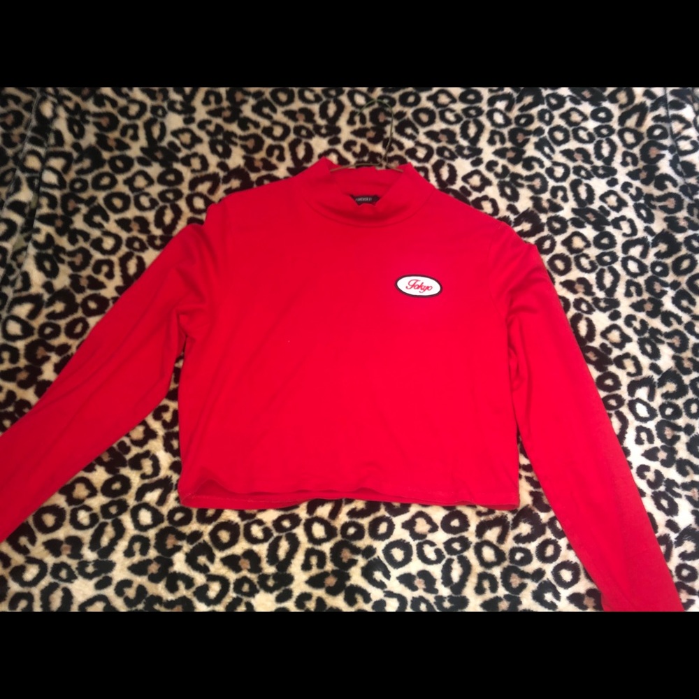 Tokyo mock neck long sleeve Crop Top